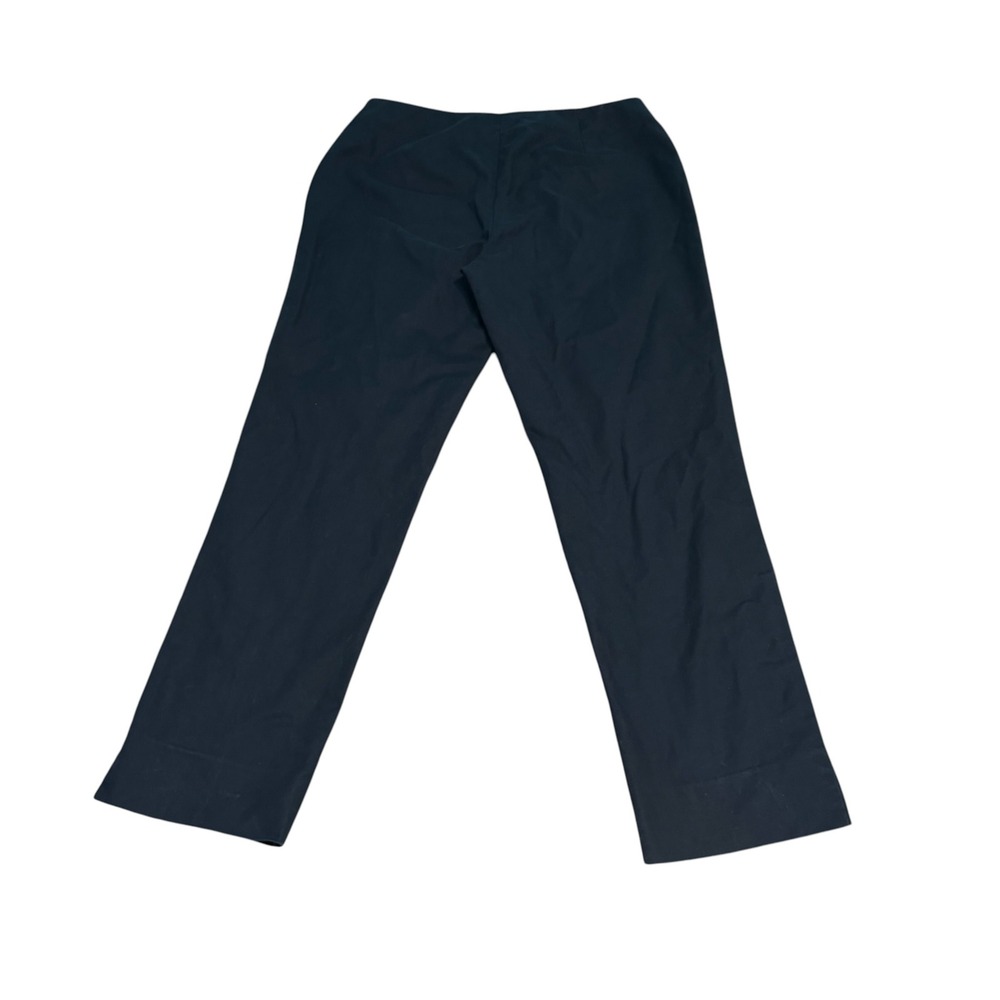 Lafayette 148 Dress Pants Womens 2 Navy Blue Side Zip Straight Leg Trousers